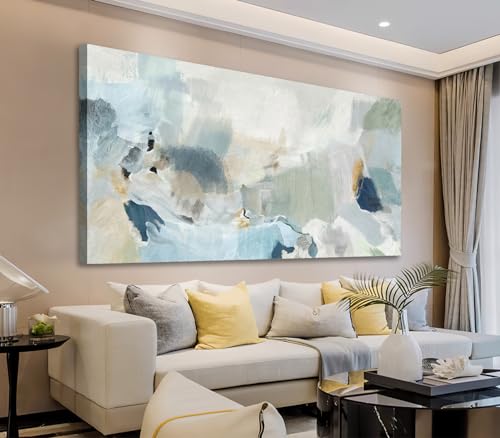 Abstract Azure and Verdant Canvas Wall Art