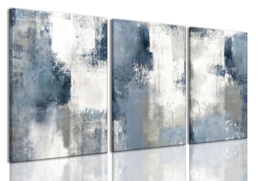 Abstract Navy Blue Canvas Wall Art