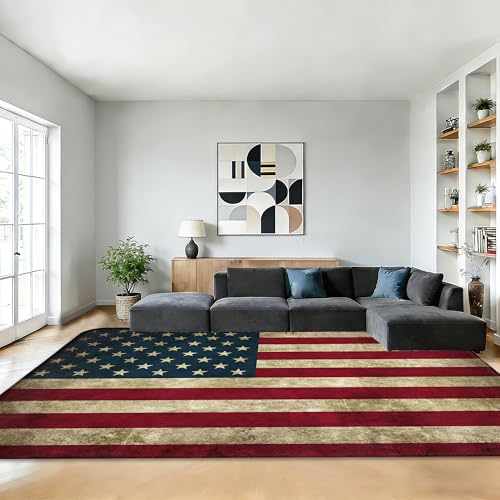 American Flag Pattern Area Rug