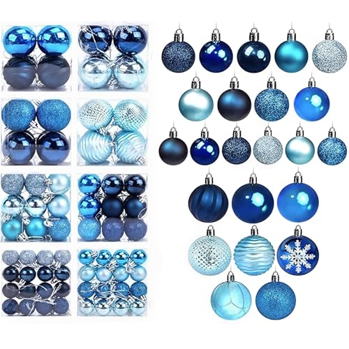 Azure Blue Christmas Ornaments Set