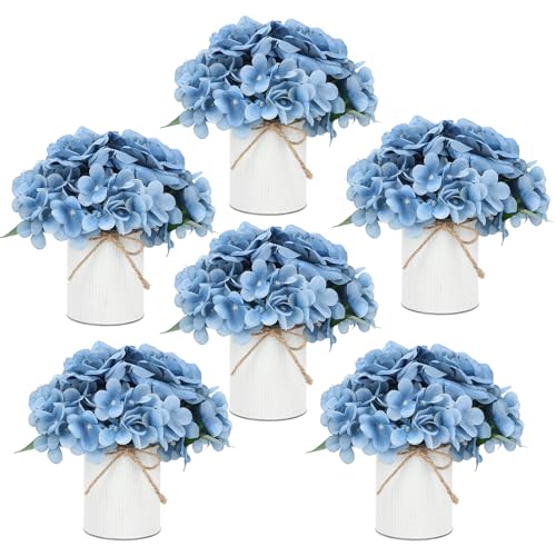 Floral Centerpieces with Baby Blue Flowers
