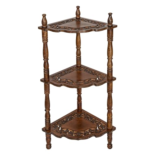 Bathroom Corner Wooden Shelving Unit