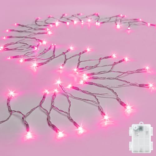 Battery-Operated Pink Lights