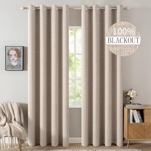 Beige Darkness-Blocking Drapes
