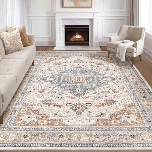 Beige and Blue Rug