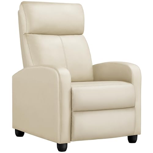 Beige Leather Recliner Chair