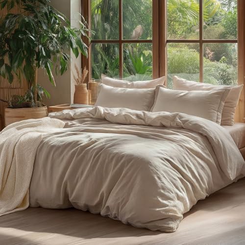 Cream Linen Duvet Set
