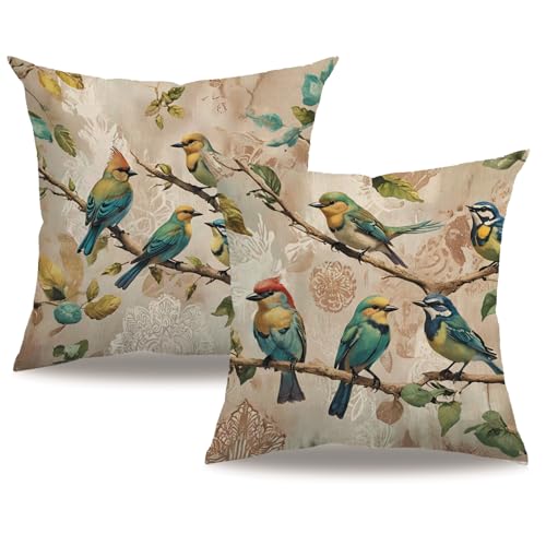 Bird Pattern Decorative Pillow Covers