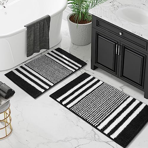 Black and White Bathroom Rug