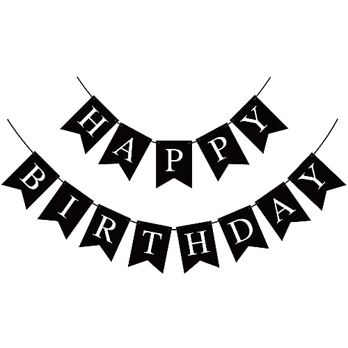 Black and White Birthday Streamer