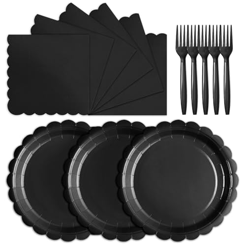 Elegant Black and White Tableware Set