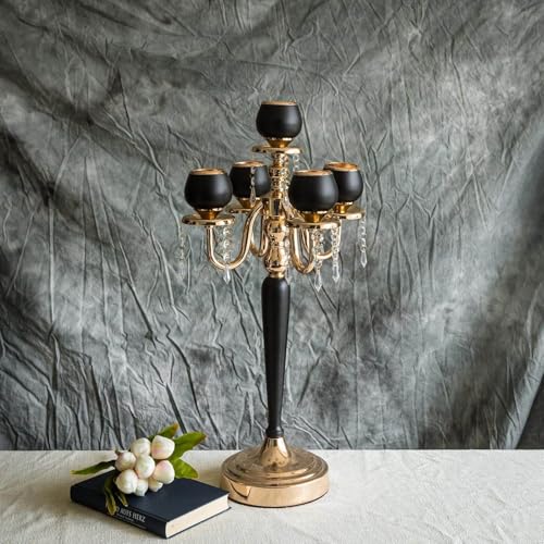 Black and Gold Tabletop Candle Holder