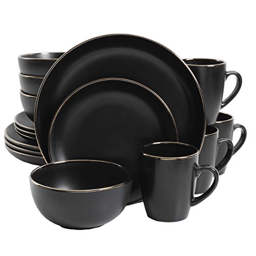 Black and Gold Dinnerware Set