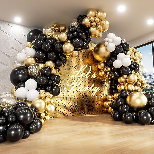 Black, Gold, and White Balloon Arch Kit