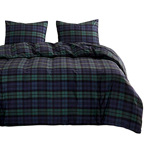 Black and Green Plaid Comforter Set