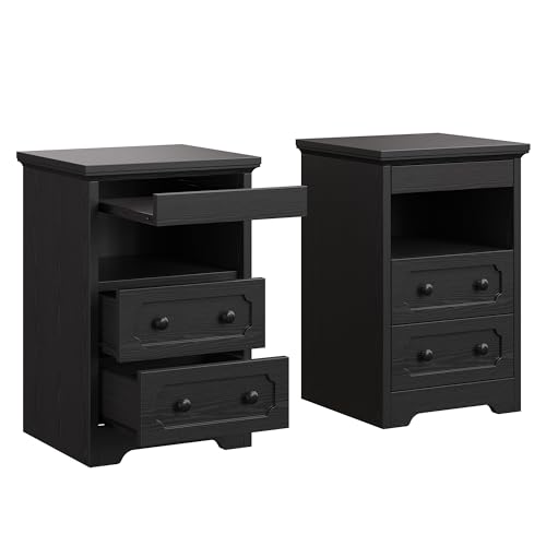 Ebony Bedside Table Set
