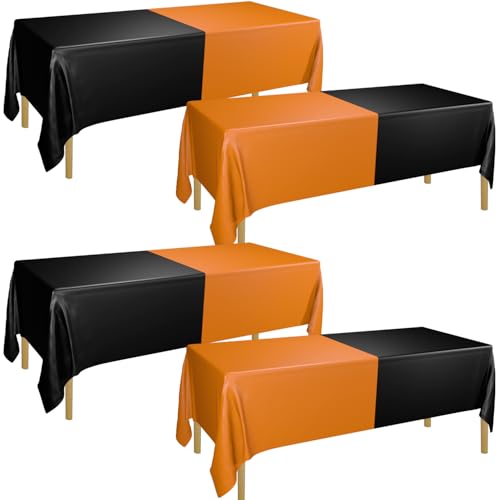 Black and Orange Tablecloth Set