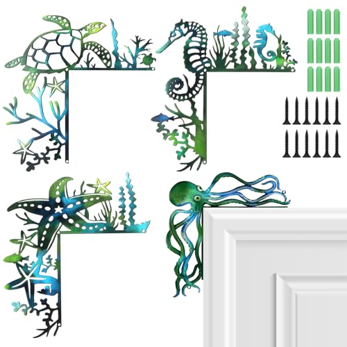 Ensemble of Azure and Verdant Wall Looking Glasses