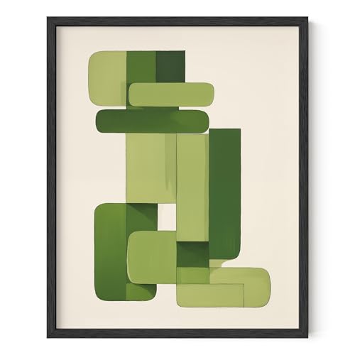 Azure and Verdant Geometric Art Impressions