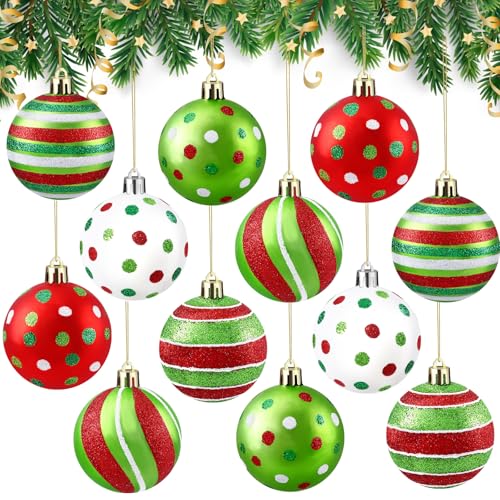 Blue and Green Polka Dot Christmas Ornaments