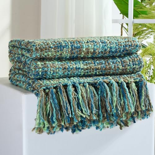 Azure and Verdant Toss Blanket Ensemble