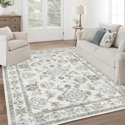 Bohemian Sage Green Patterned Rug