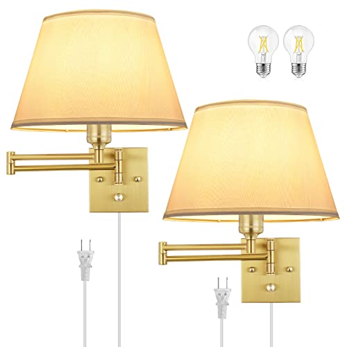 Refined Gold Plug-In Wall Lamp