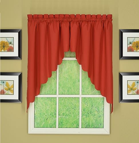 Brick Red Kitchen Curtains