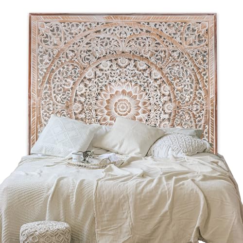 Carved Wood Panel Headboard