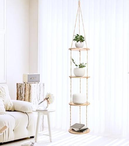 Ceiling-Hung Rope Shelves
