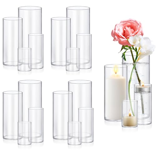 Clear Glass Cylinder Vase Set