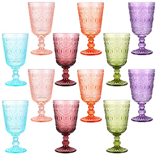 Colored Glass Goblet Set