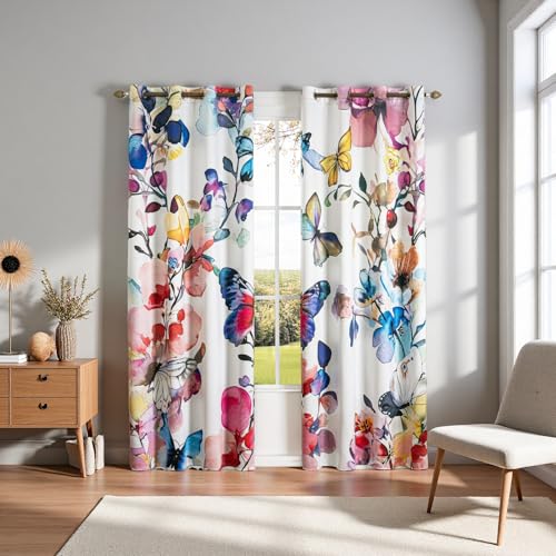 Colorful Butterfly Embellished Draperies
