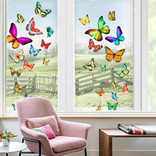 Vibrant Butterfly Window Appliqués