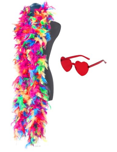 Colorful Feather Boas Set