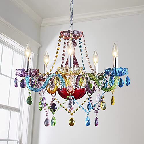 Colorful Glass Short Chandelier