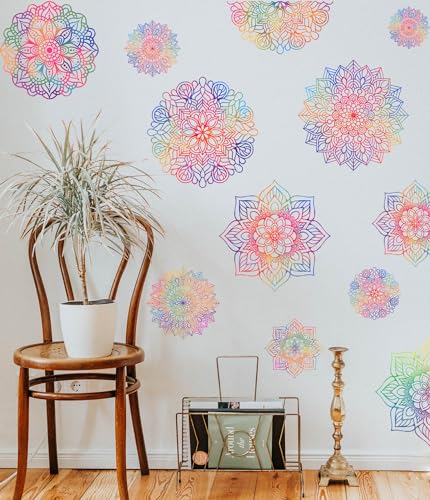 Colorful Mandala Wall Decal Set