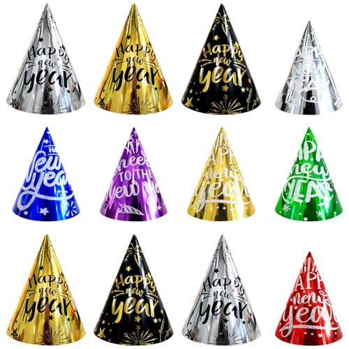 Colorful New Year’s Eve Party Cone Hats