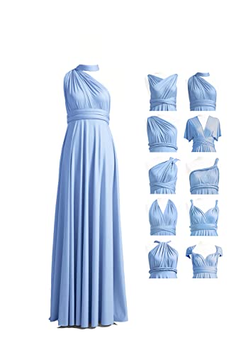 Convertible Baby Blue Bridesmaid Dress