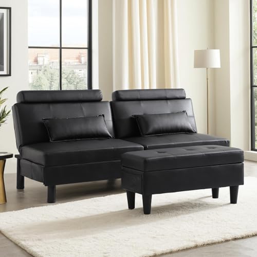 Convertible Futon Sofa with Storage