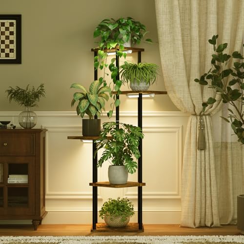 Convertible Plant Stand with Integrated Grow Lights