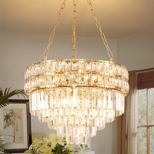 Crystal Chandelier with Gold Finish