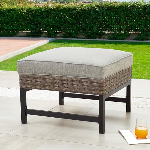 Cushioned patio ottoman