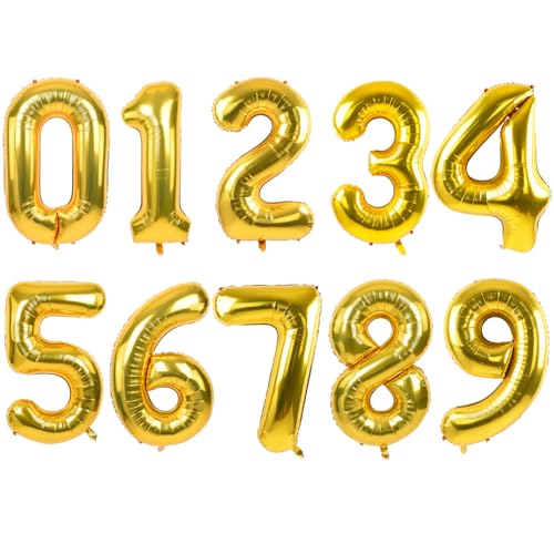 Custom Gold Number Balloons