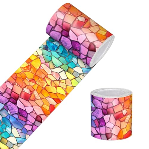 Ornamental Wall Reflection with Vibrant Border