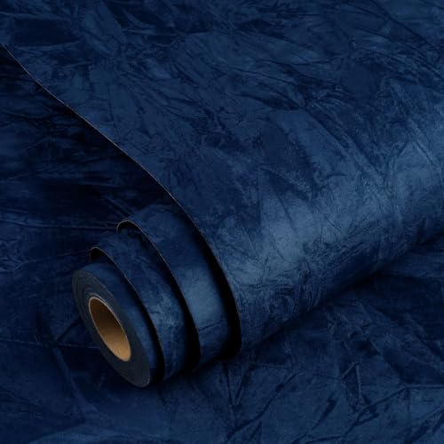 Deep Blue Textured Wallcovering