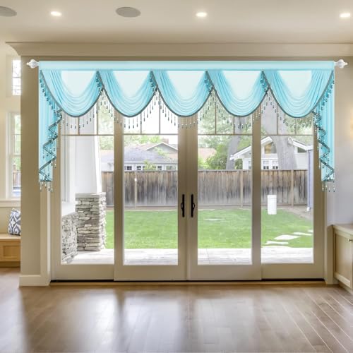 Deep Blue Valance for Sliding Doors
