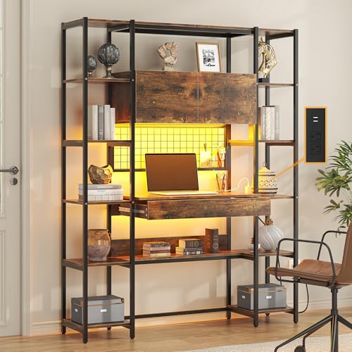 Desk with Shelving Built-In