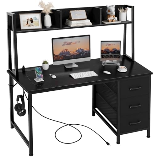 Desk with Bookshelf and Cabinets