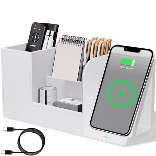 Space-saving Desktop Stand for Phone and Stationery